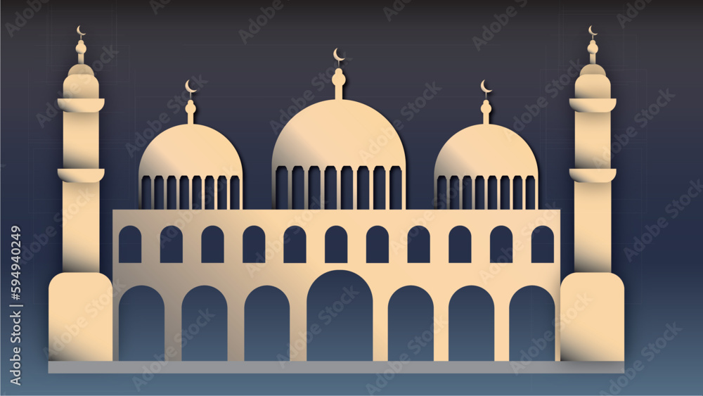 Mosque arabic free vector arabic color
