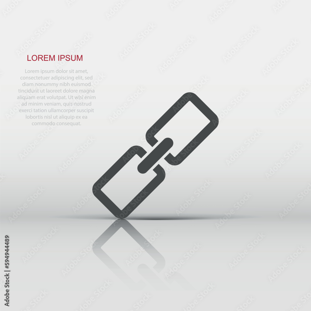 Vector chain icon in flat style. Connection sign illustration pictogram. Chain business concept. Vector chain icon in flat style. Connection sign illustration pictogram. Chain business concept.