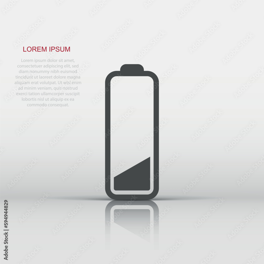 Vector battery charge level indicator sign icon in flat style. Battery sign illustration pictogram. Accumulator business concept. Vector battery charge level indicator sign icon in flat style. Battery sign illustration pictogram. Accumulator business concept.