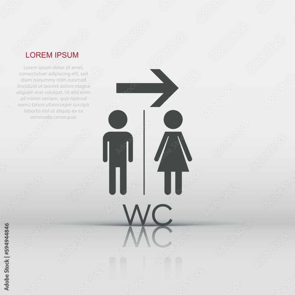 Fotografie Vector WC, toilet icon in flat style