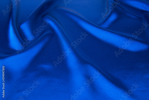 Blue satin or silk fabric as background