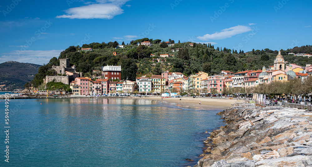San Terenzo, Lerici, Liguria, Italy - small fishing village with beach
