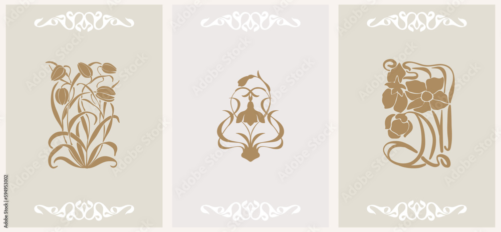 Abstract retro elegant floral design for logo and brand, flower shop or beauty salon Abstract retro elegant floral design for logo and brand, flower shop or beauty salon