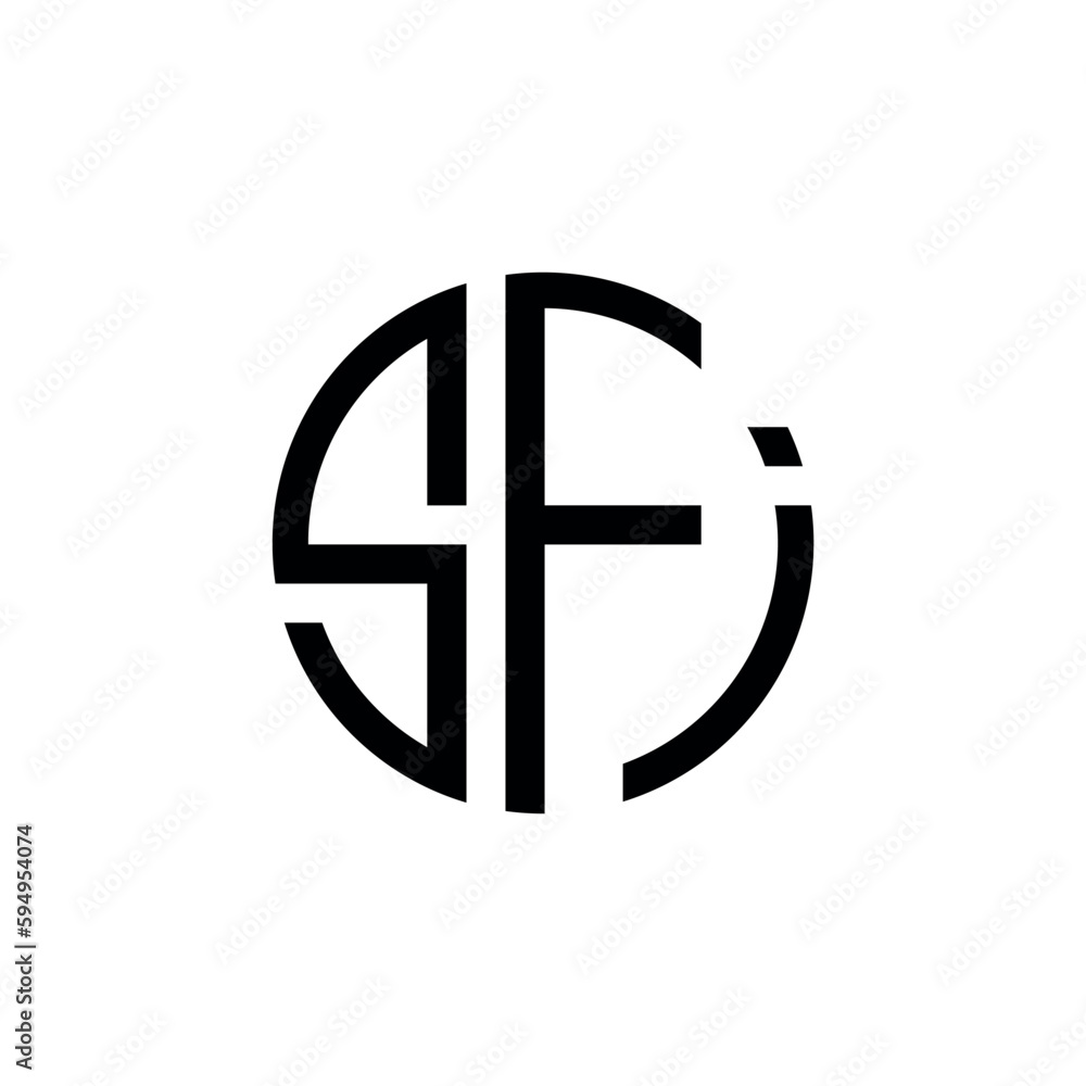 Sfi letter logo design on white background vector image. Sf letter logo creative design with graphic vector image Sfi letter logo design on white background vector image. Sf letter logo creative design with graphic vector image
