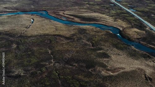 Flying over beautiful Icelandic Landscape