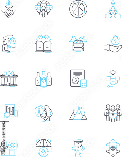 Digital currency linear icons set. Bitcoin, Cryptocurrency, Blockchain, Ethereum, Ripple, Litecoin, Trading line vector and concept signs. Mining,Wallet,Exchange outline illustrations