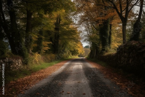 Outdoor road. Generative AI