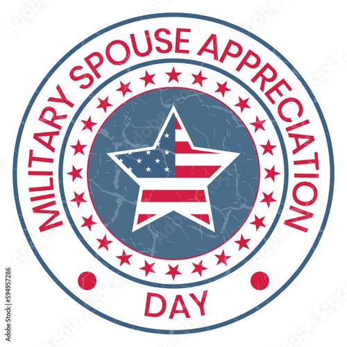 Military Spouse Appreciation Day stamp, sign, badge, seal, tag, sticker, sign, label, tshirt design, on white background, vector illustration, military spouse appreciation month