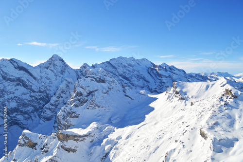 Mountain Schilthorn Eiger Monch Jungfrau, Switzerland. Alps © Irina Satserdova