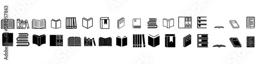 Books vector icons set. Book icon. library illustration simbol collection. Education logo or sign.