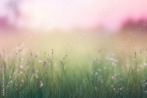 Grass flower in soft focus and blurred with vintage style for background © Francesco