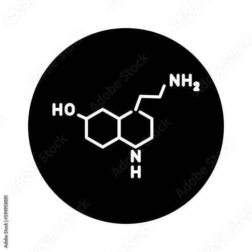 Serotonin formule color line icon. Pictogram for web page