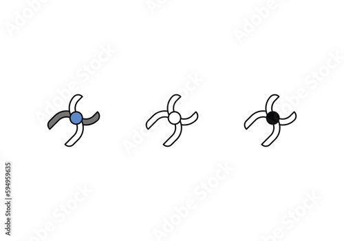 dental nippers Icons in three styles vector stock illustrations.sutiable mobile apps web and ui ux
