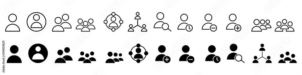 User icon vector set. People illustration sign collection. Man symbol. Avatar logo.