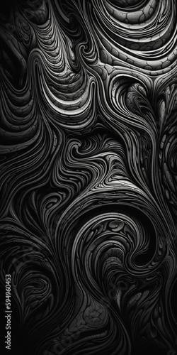 asbtract organic waves curves black and white wallpaper background 