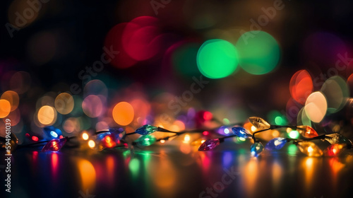 Abstract lights blur bokeh background. Luxury colorful bokeh background. Generative AI
