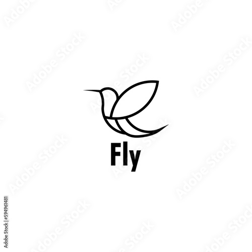 vector flat bird icon logo