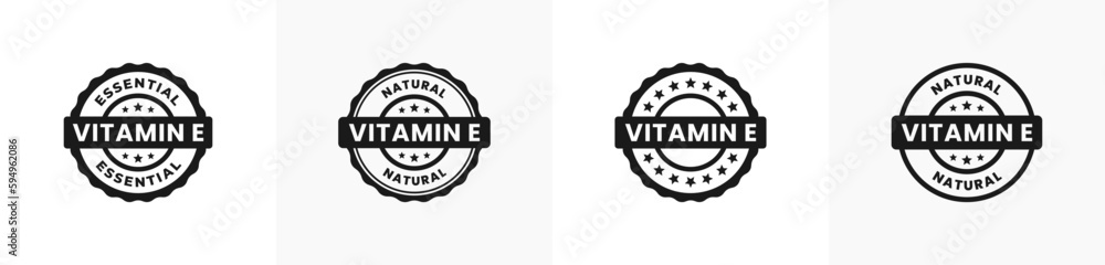 Vitamin E label vector or vitamin E stamp vector isolated in flat style. Simple Vitamin E label vector for product packaging design. Best Vitamin E stamp vector supplement packaging. Vitamin E label vector or vitamin E stamp vector isolated in flat style. Simple Vitamin E label vector for product packaging design. Best Vitamin E stamp vector supplement packaging.