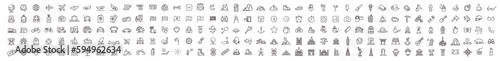 SVG travel icon set camping vector icons hiking vector icons illustrator. Set of vector icons representing various travel-related concepts such as plane, hotel, passport, camera, and suitcase.