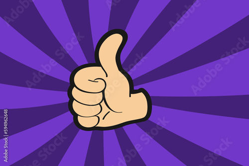 Thumbs up illustration, a positive sign of approval, support, likes and a job well done	