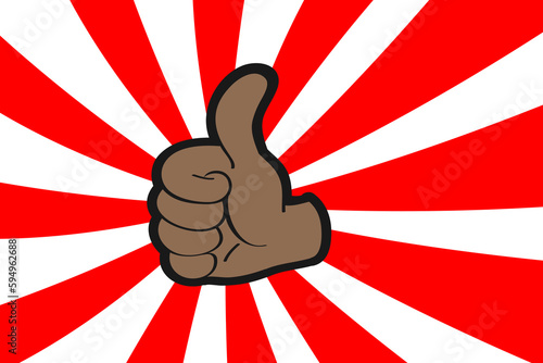 Thumbs up illustration, a positive sign of approval, support, likes and a job well done	