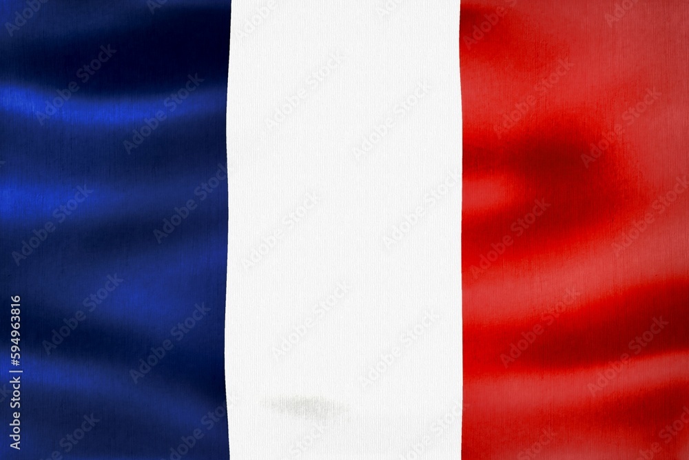 France flag - realistic waving fabric flag. Flag concept background