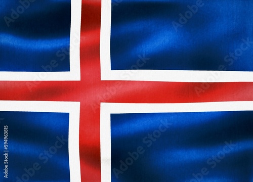 3D-Illustration of a Iceland flag - realistic waving fabric flag