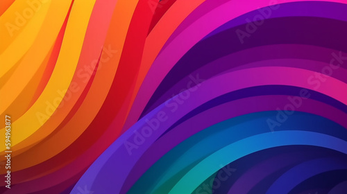 Pride and LGTBQ+ Themed Abstract Rainbow Background for Pride Month Celebration - Generative AI photo