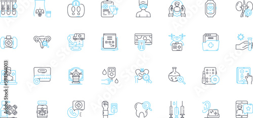 Wellness services linear icons set. Yoga, Meditation, Nutrition, Fitness, Massage, Acupuncture, Ayurveda line vector and concept signs. Chiropractic,Reiki,Reflexology outline illustrations