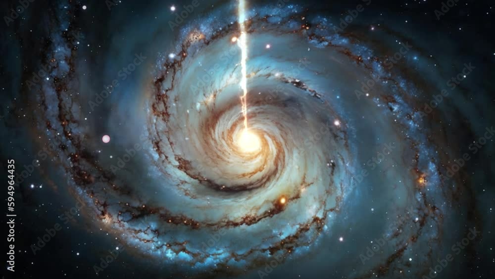 Beautiful Spiral Galaxy blue with beam 4K - Concept Art Beautiful Spiral Galaxy blue with beam 4K - Concept Art