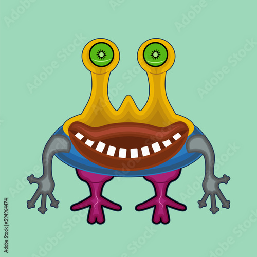 cartoon monster. Alien, character design, collection of cute character monsters. Vector design