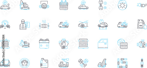Fashion market linear icons set. Style, Trends, Design, Clothing, Accessories, Beauty, Luxury line vector and concept signs. Runway,Chic,Apparel outline illustrations