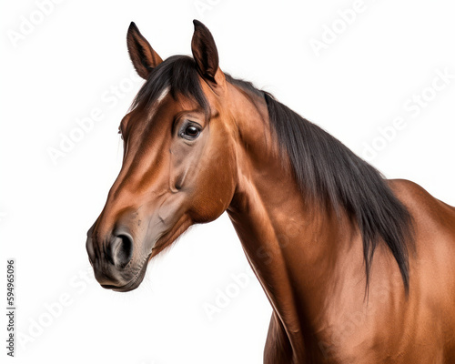 photo of Cleveland Bay  breed of horse  isolated on white background. Generative AI