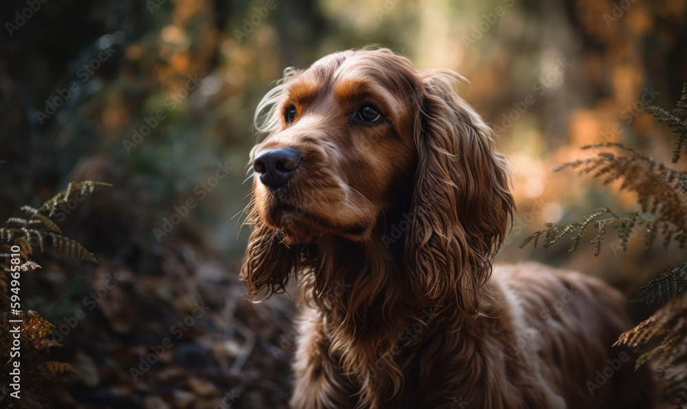 photo of cocker spaniel in its natural habitat. Generative AI photo of cocker spaniel in its natural habitat. Generative AI