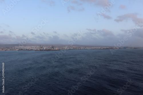 View of Puerto del Rosario on Lanzarote in early morning