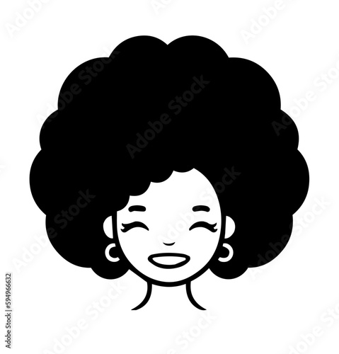 An Afro girl vector icon 