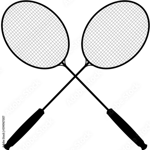 silhouette  badminton rackets  photo