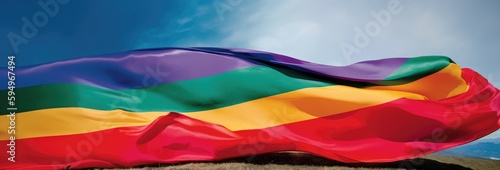 Rainbow flag. LGBT colors. LGBT Pride Month celebration generative ai