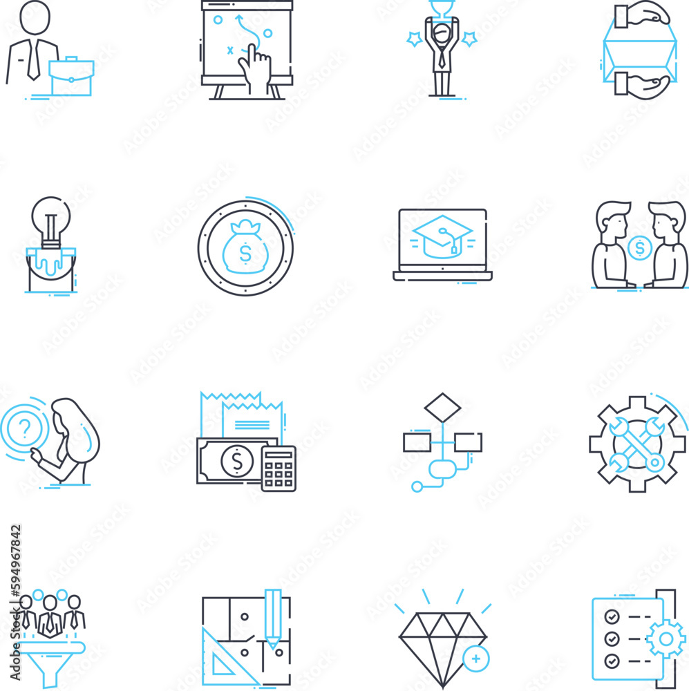 Sharp decision linear icons set. Rational, Clear-headed, Judicious, Resolute, Calculated, Firm, Wise line vector and concept signs. Direct,Definitive,Bold outline illustrations Sharp decision linear icons set. Rational, Clear-headed, Judicious, Resolute, Calculated, Firm, Wise line vector and concept signs. Direct,Definitive,Bold outline illustrations