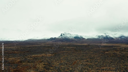 Flying over beautiful Icelandic Landscape