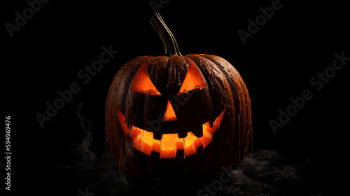 Night Halloween On Isolated Black Background. Generative Ai