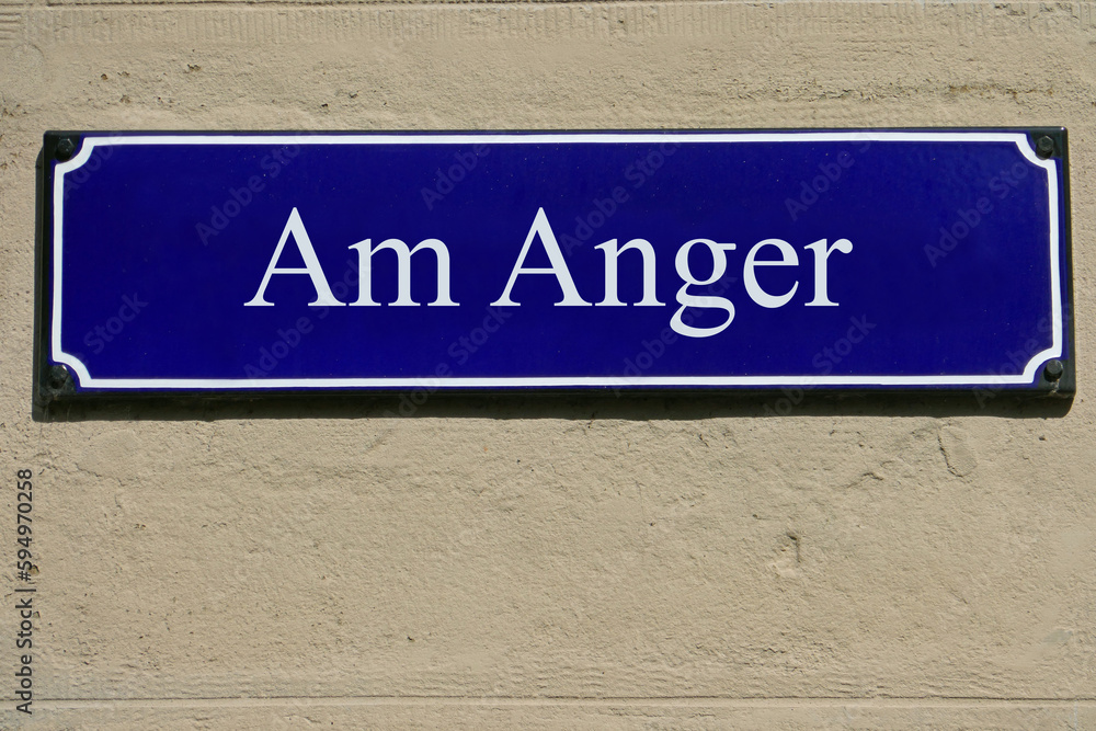 Emailleschild Am Anger