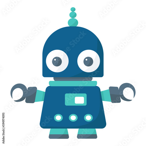 robot, android in doodle style isolated vector