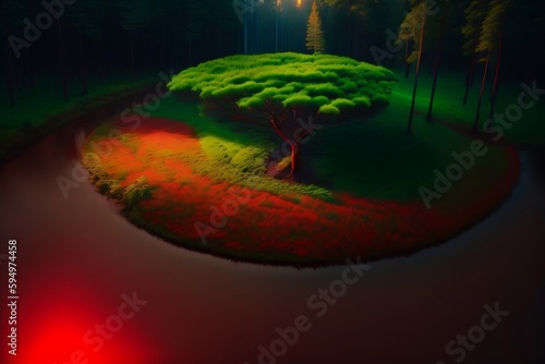 The drone shot revealed the hidden corners of the forest that were inaccessible on foot Generative AI.