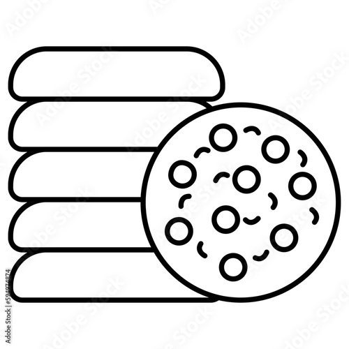 An editable design icon of biscuits