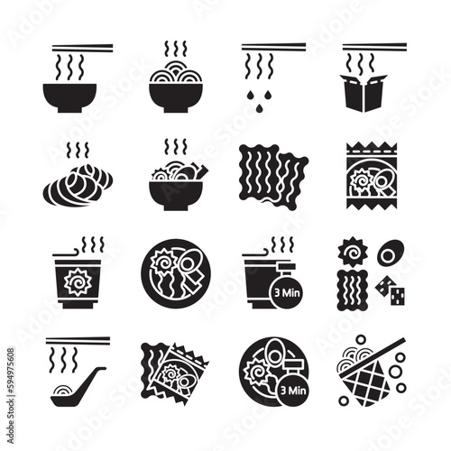 Noodle icon set, Ramen icon set