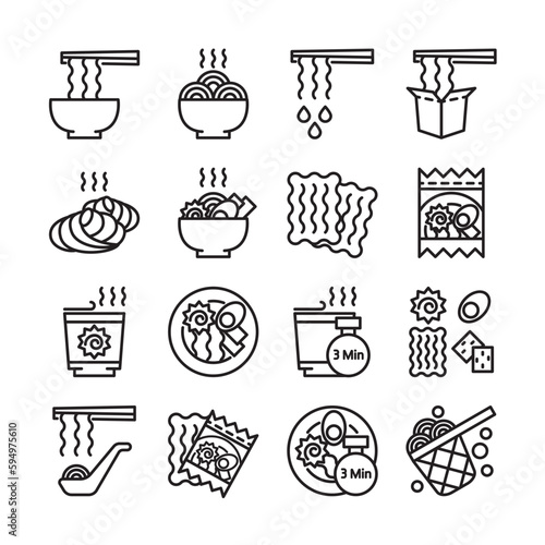 Noodle icon set, Ramen icon set