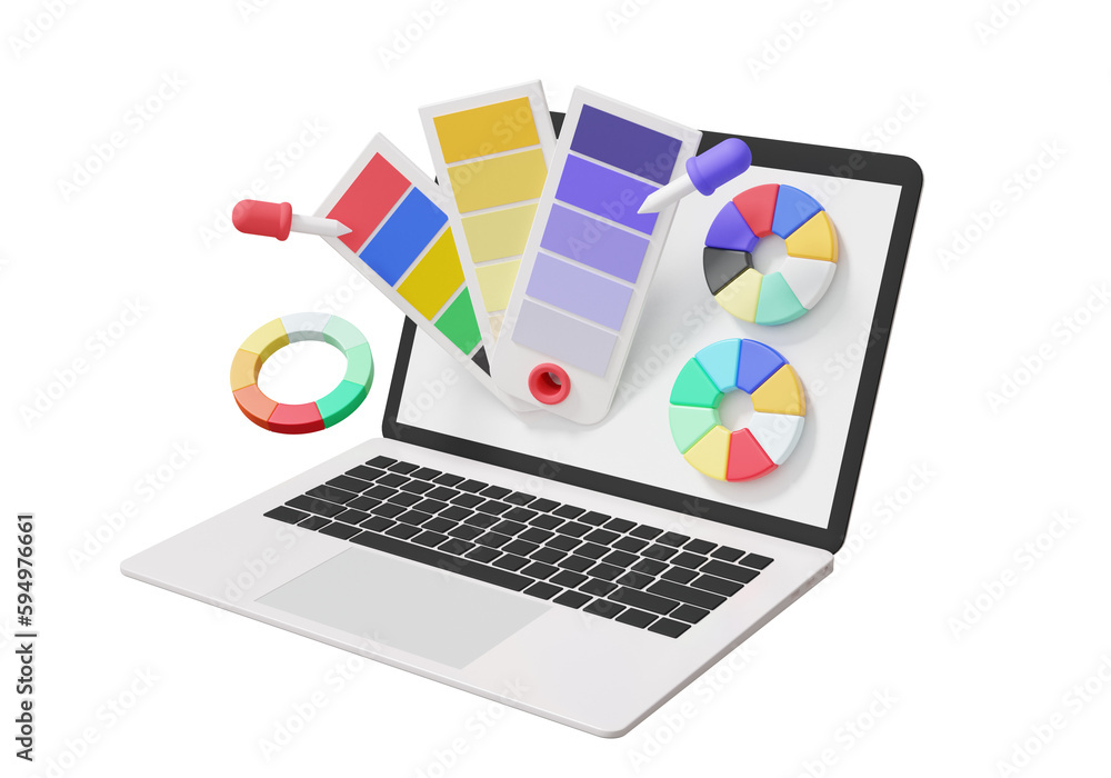 Minimal cartoon colorful creative artwork painting selection colors