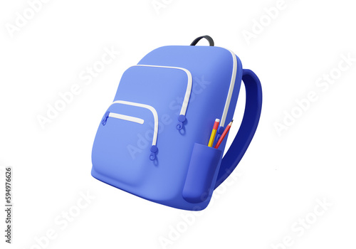 Photography Mockup backpack icon and schoolbag knowledge learning online education concept