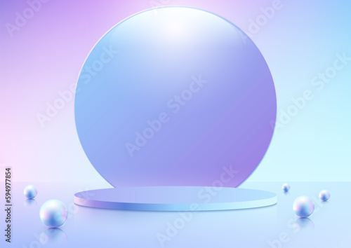 3D realistic blue and pink ...